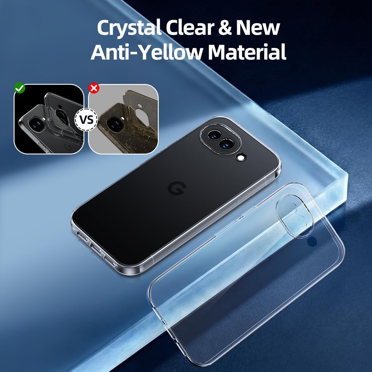 Google Pixel 10a Clear Gel Case Cover With Glass Screen Protector