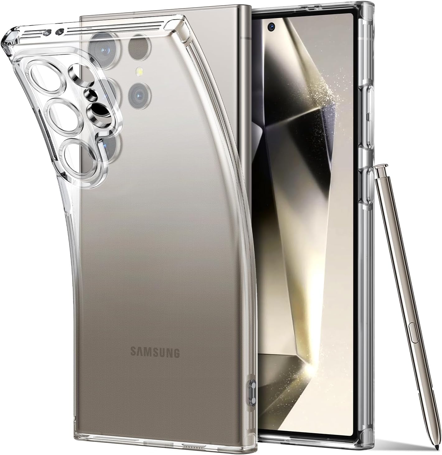 Samsung Galaxy S25 Ultra Clear Gel Case Cover With Glass Screen Protector