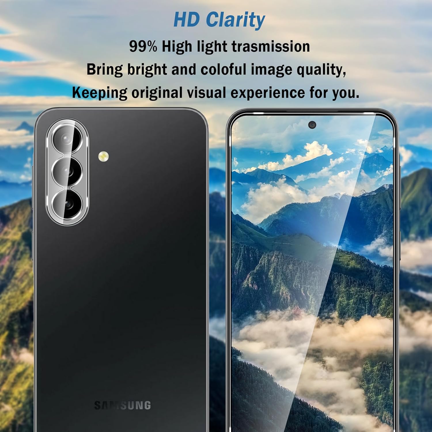 Samsung Galaxy A37 Clear Tempered Glass Screen Guard Camera Lens Protector