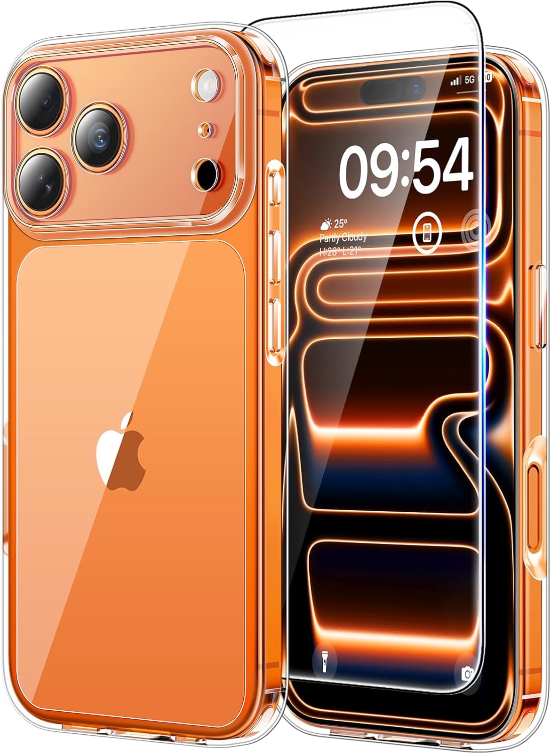 Apple iPhone 17 Pro Clear Gel Case Cover With Glass Screen Protector