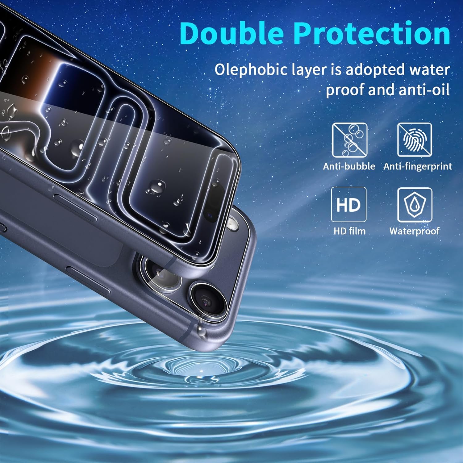 Apple iPhone 17 Pro Clear Tempered Glass Screen Guard Camera Lens Protector