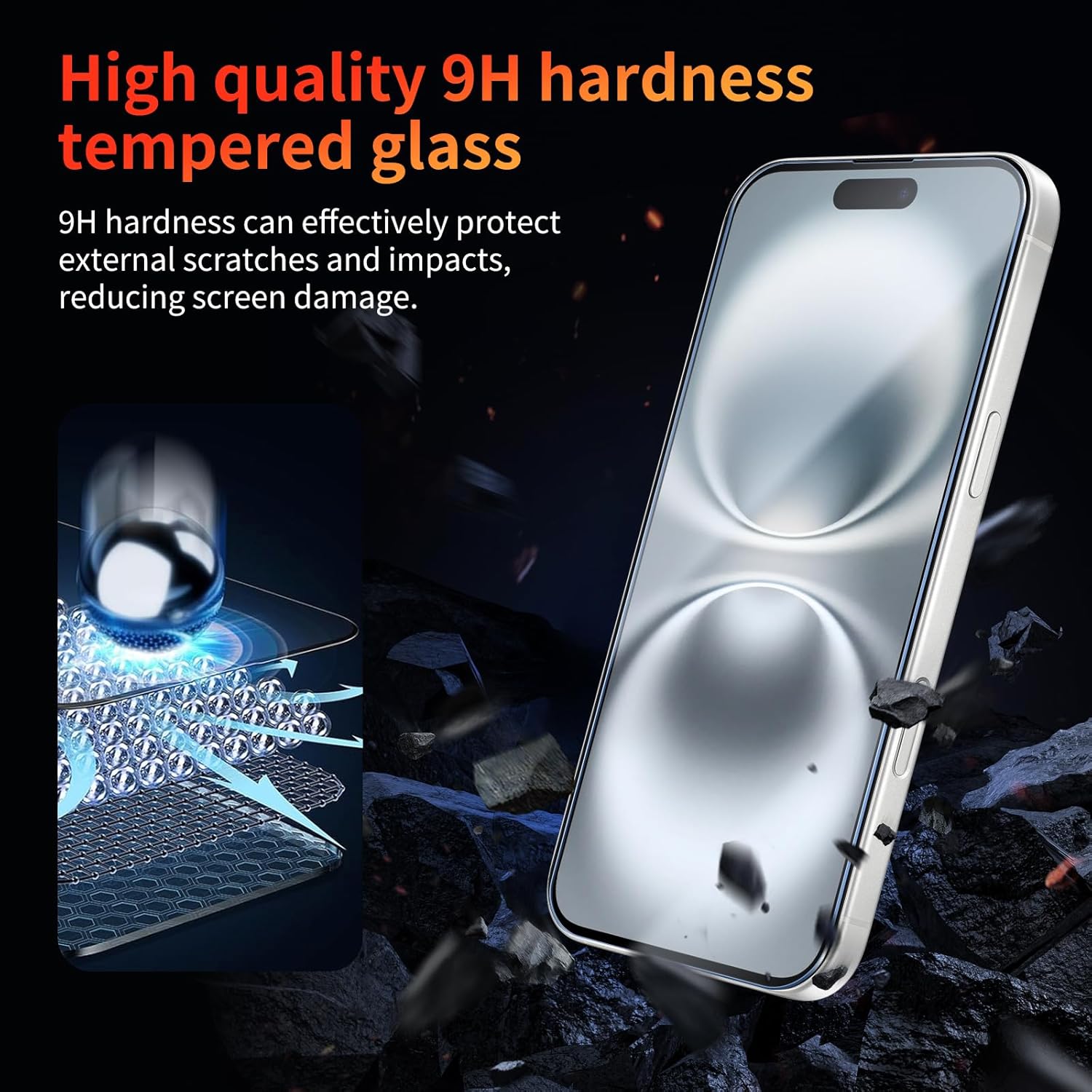 Apple iPhone 16 Clear Tempered Glass Screen Guard Camera Lens Protector