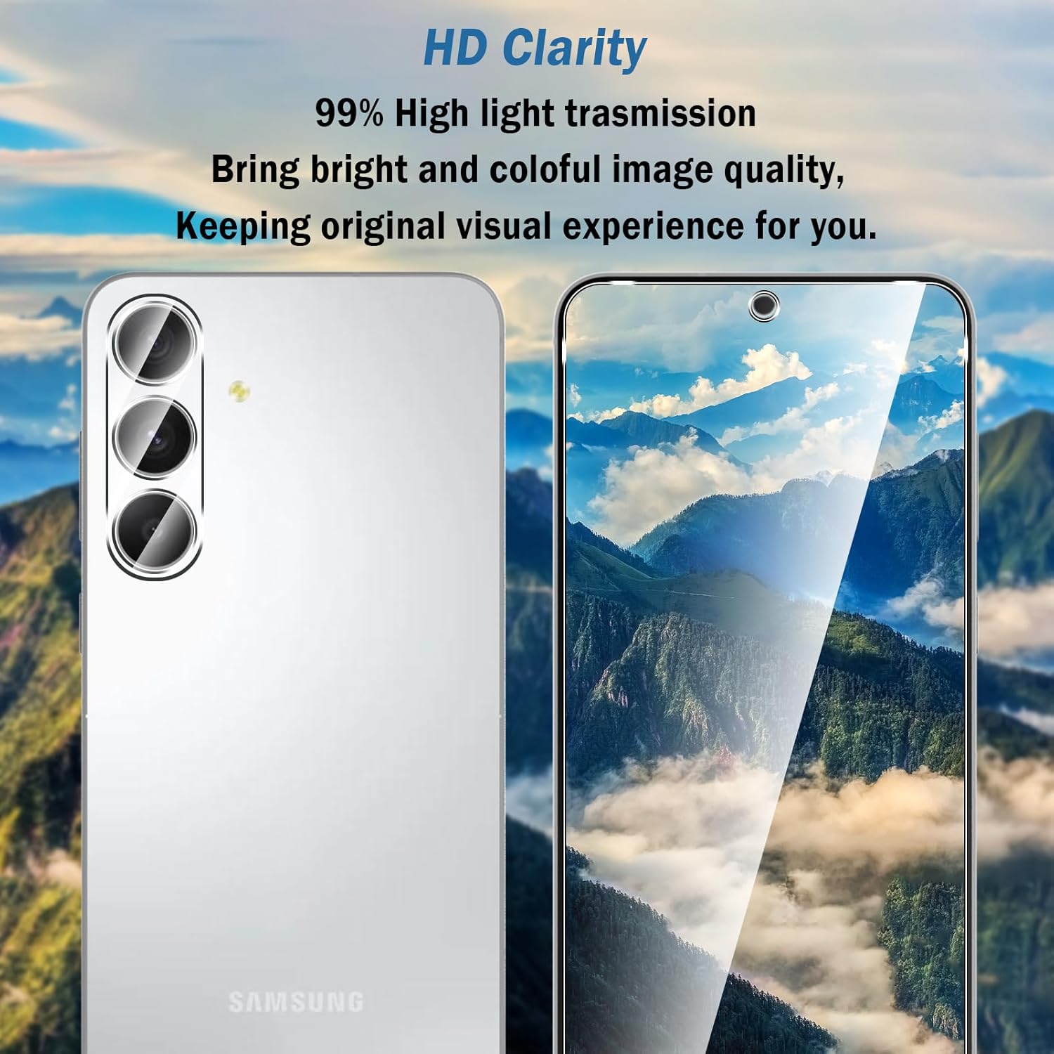 Samsung Galaxy S25 FE Clear Tempered Glass Screen Protector With Camera Lens