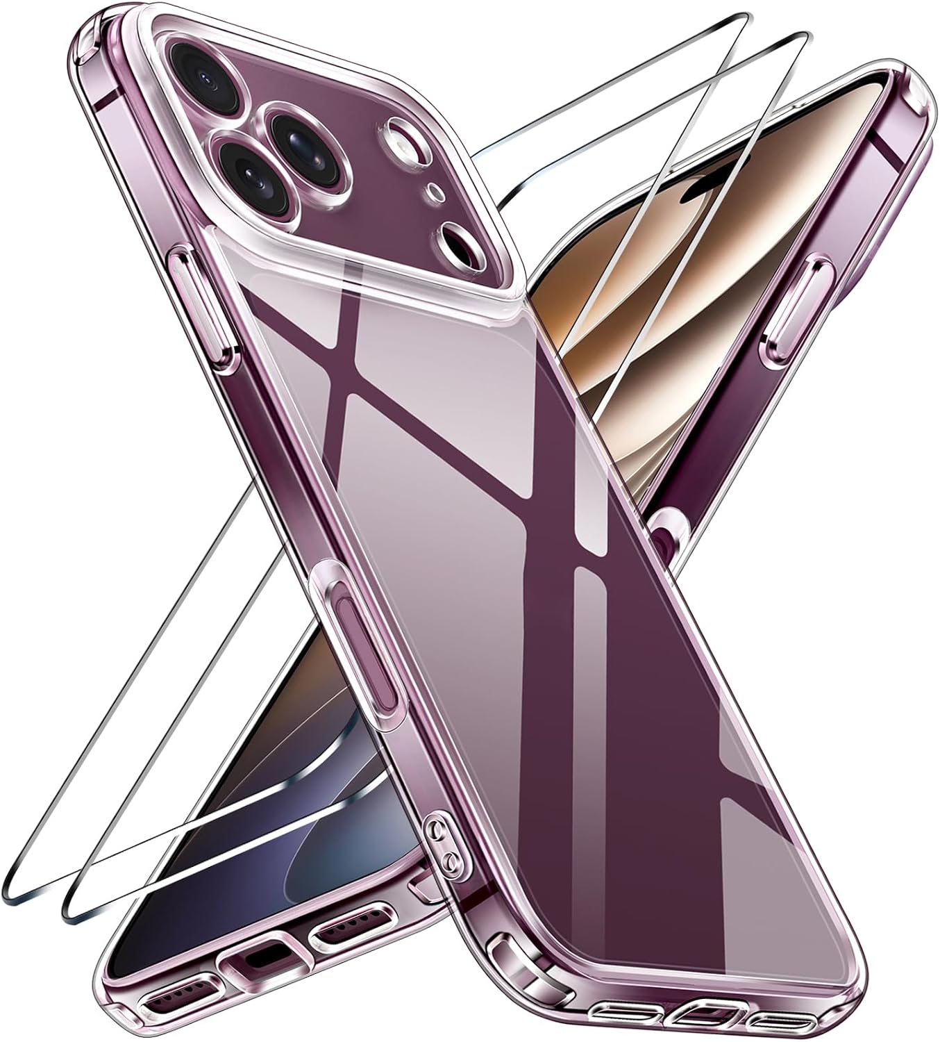 Apple iPhone 18 Pro Max Clear Gel Case Cover With Glass Screen Protector
