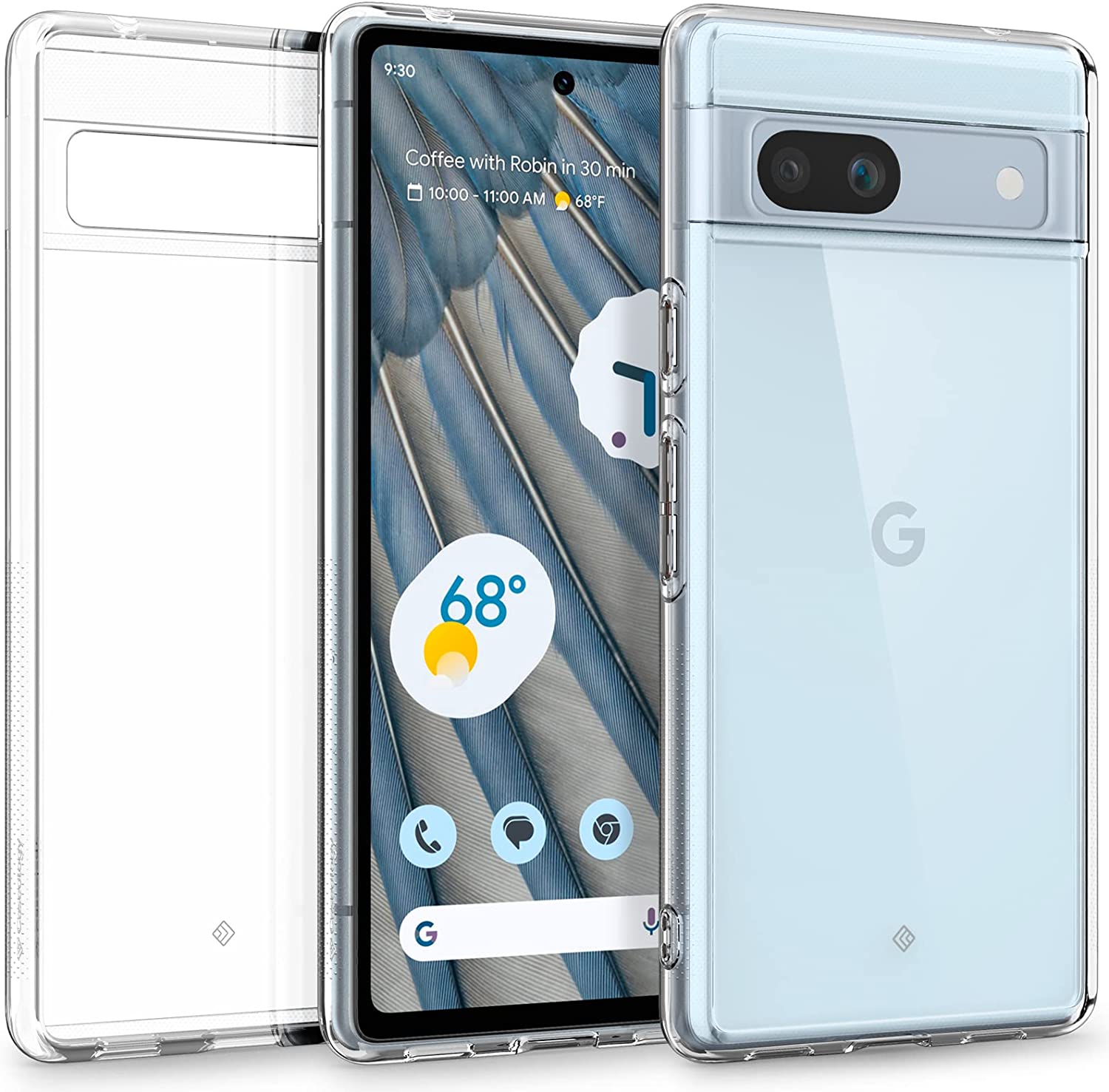 Google Pixel 7a Clear Gel Case Cover With Glass Screen Protector