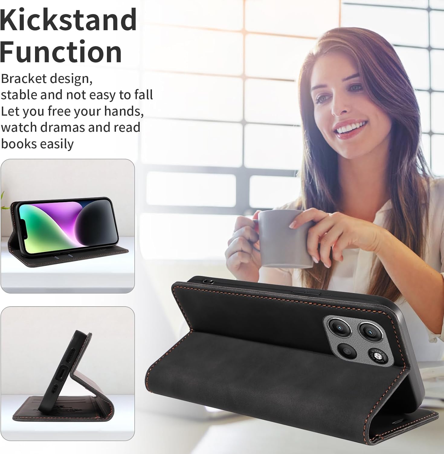 Motorola Moto Edge 70 Flip Book Case Premium Leather Wallet Stand Phone Cover