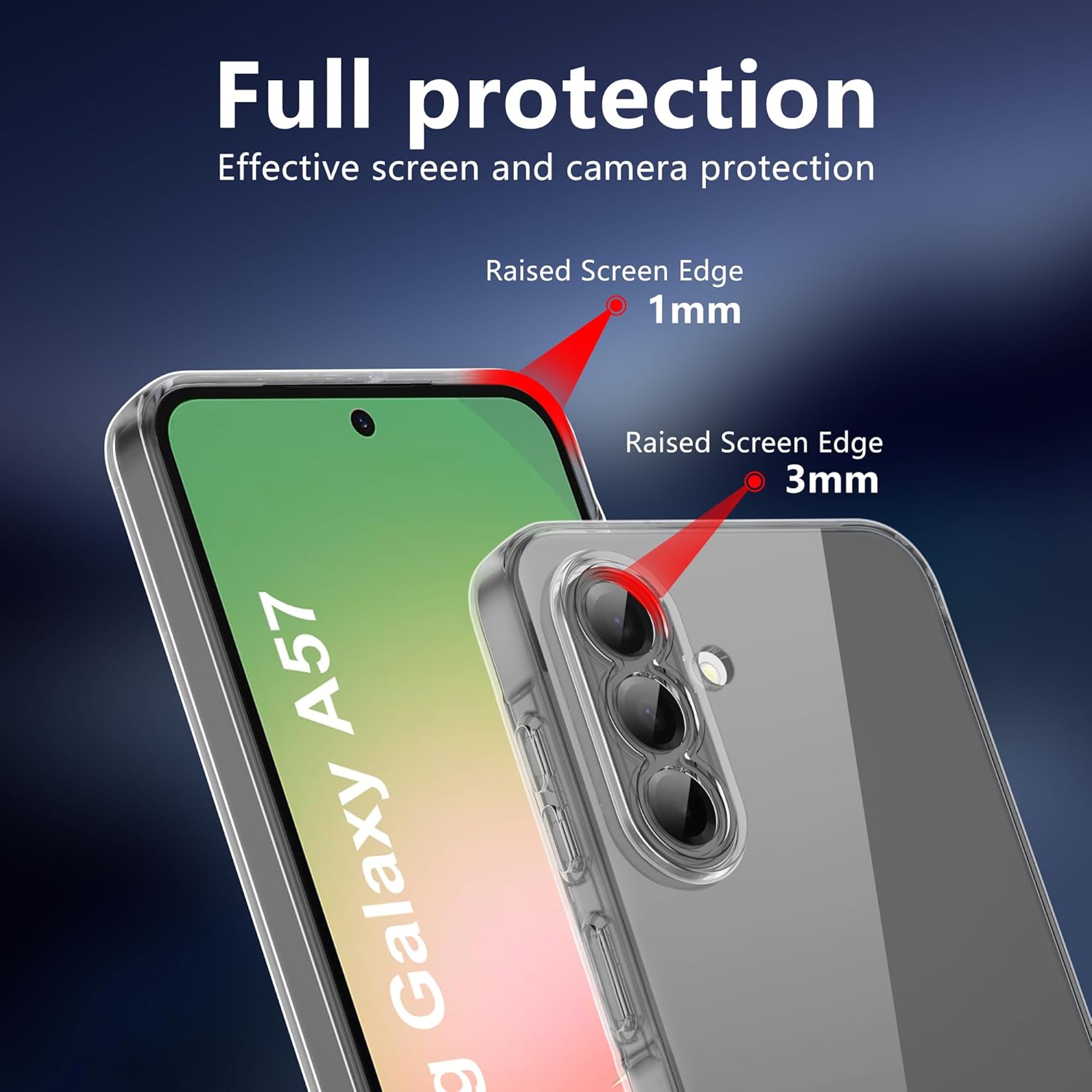 Samsung Galaxy A57 Clear Gel Case Cover With Glass Screen Protector
