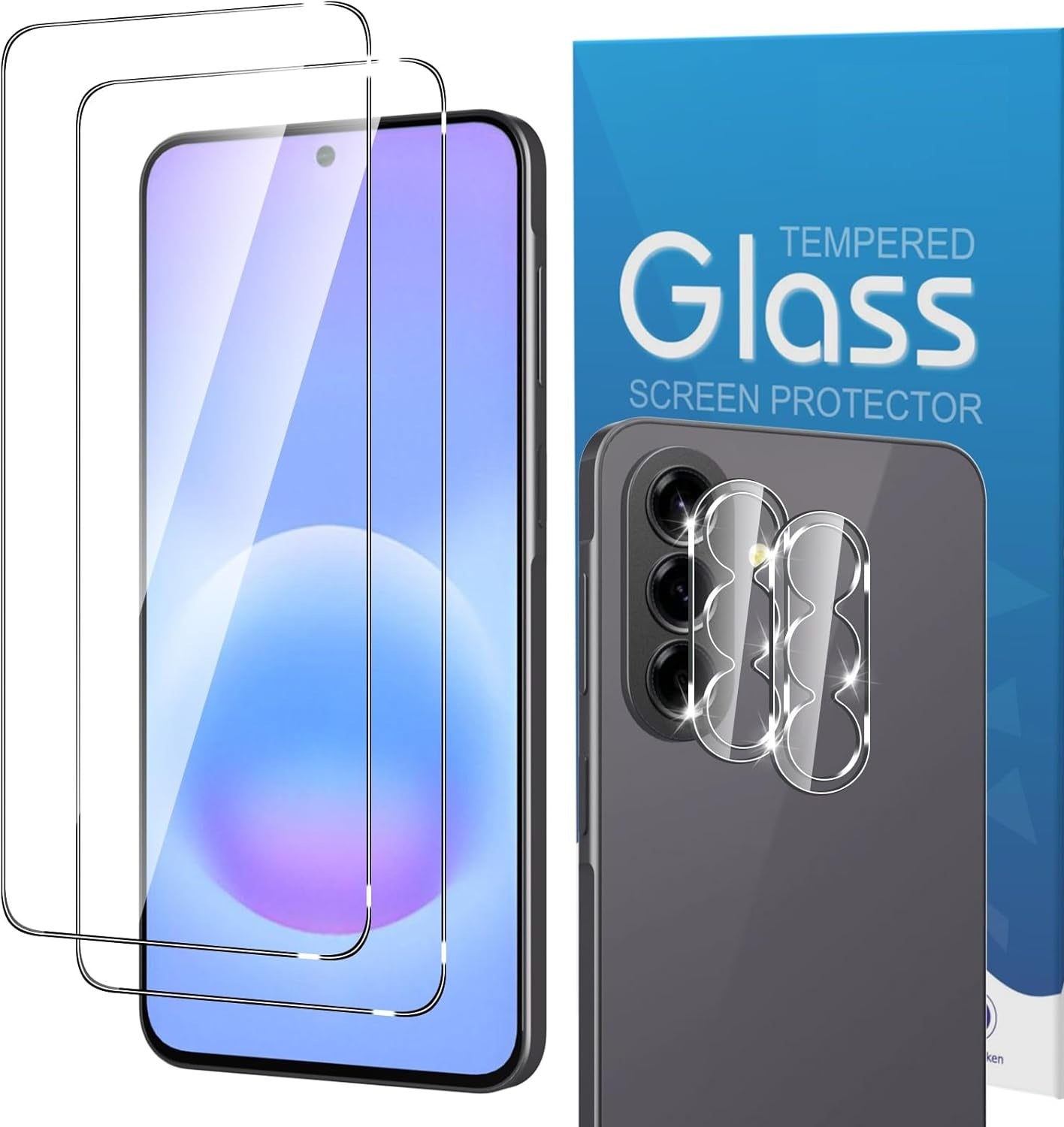 Samsung Galaxy A57 Clear Tempered Glass Screen Guard Camera Lens Protector