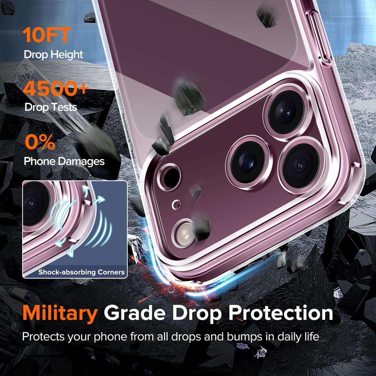 Apple iPhone 18 Pro Max Clear Gel Case Cover With Glass Screen Protector