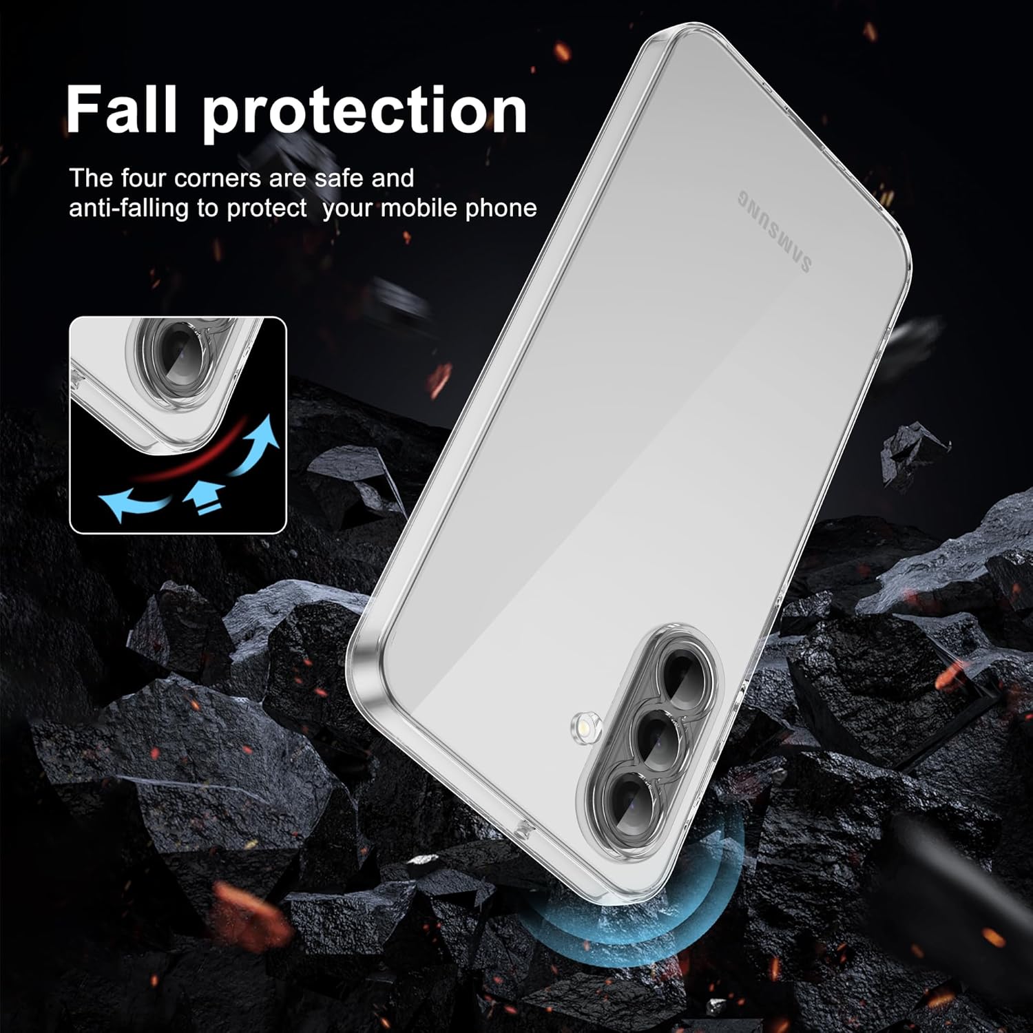 Samsung Galaxy A37 Clear Gel Case Cover With Glass Screen Protector