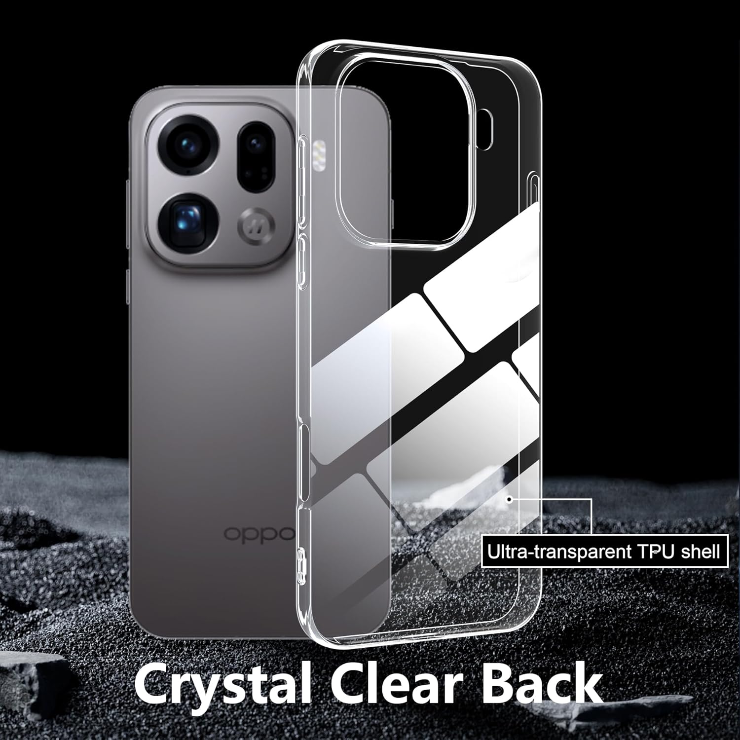 OPPO Find X9 Pro Clear Gel Case Cover With Glass Screen Protector