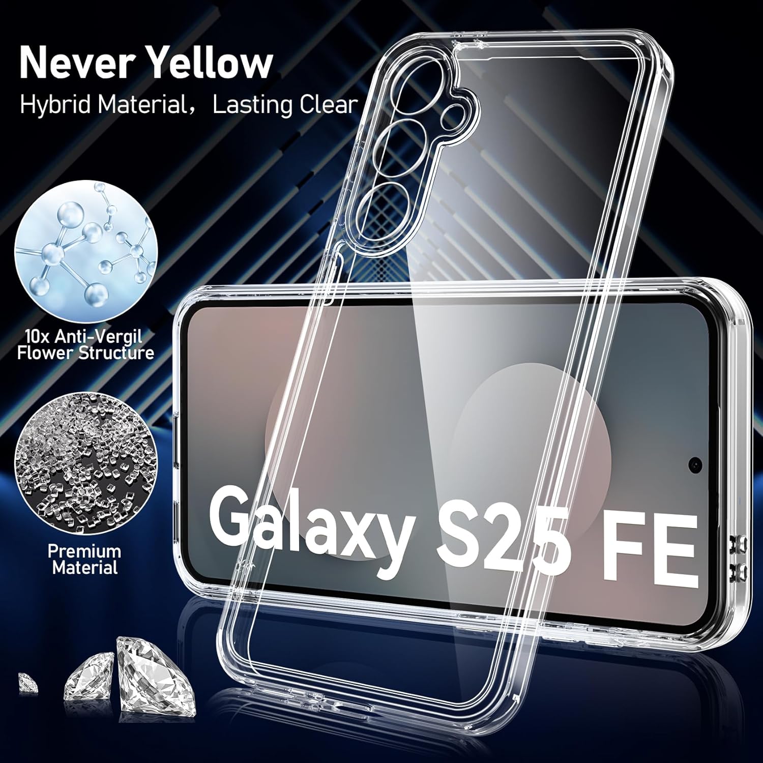 Samsung Galaxy S25 FE Clear Gel Case Cover With Glass Screen Protector