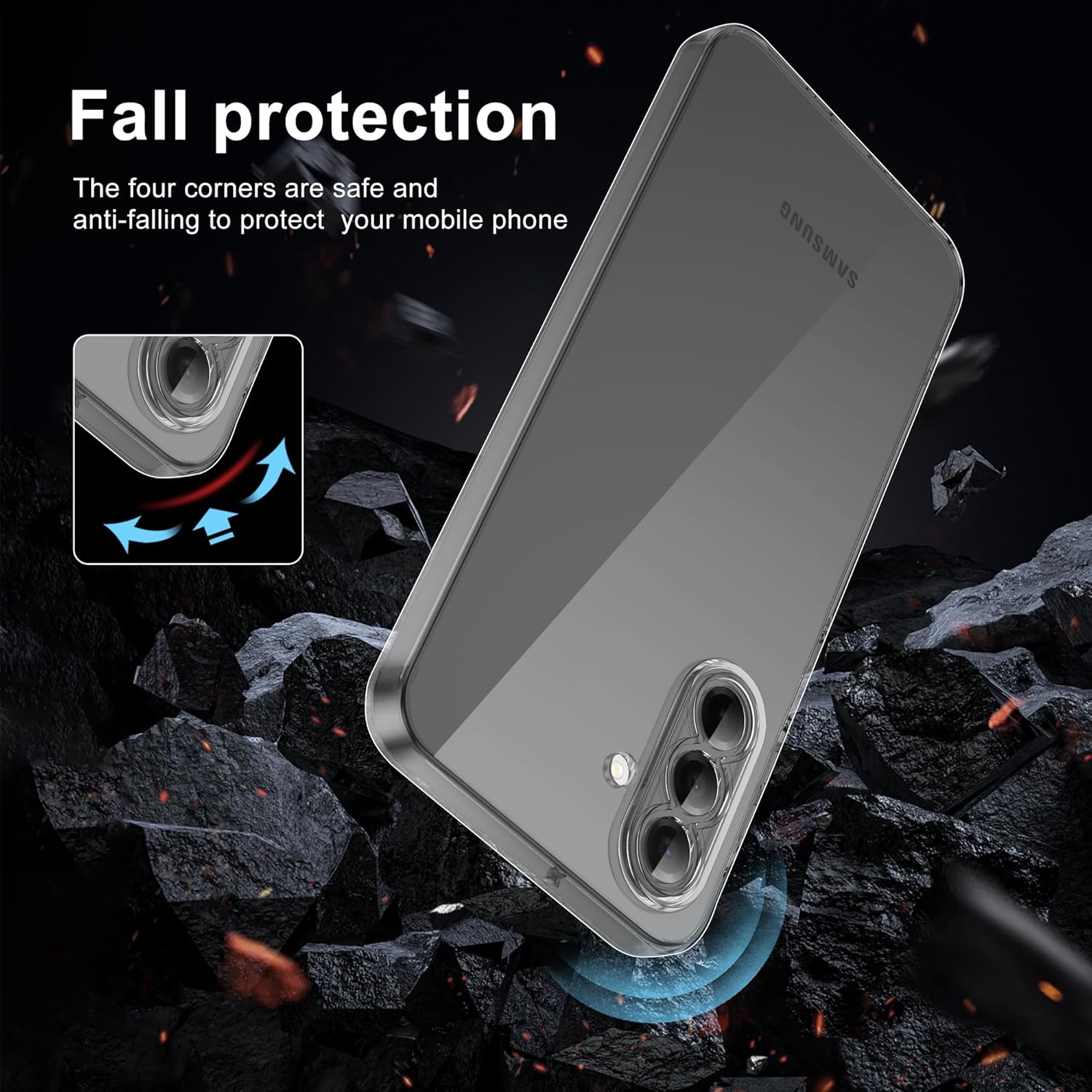 Samsung Galaxy A57 Clear Gel Case Cover With Glass Screen Protector