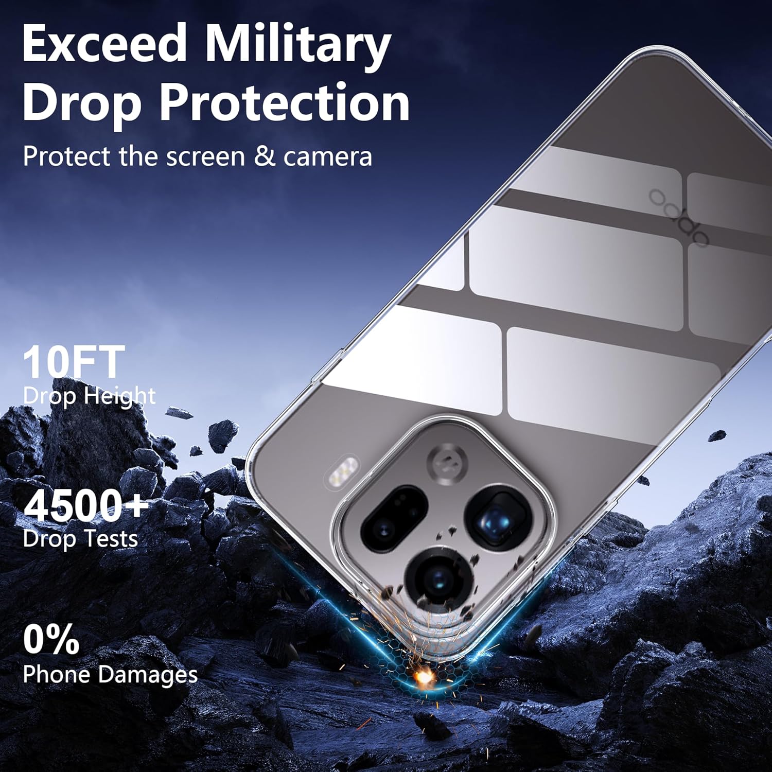 OPPO Find X9 Pro Clear Gel Case Cover With Glass Screen Protector