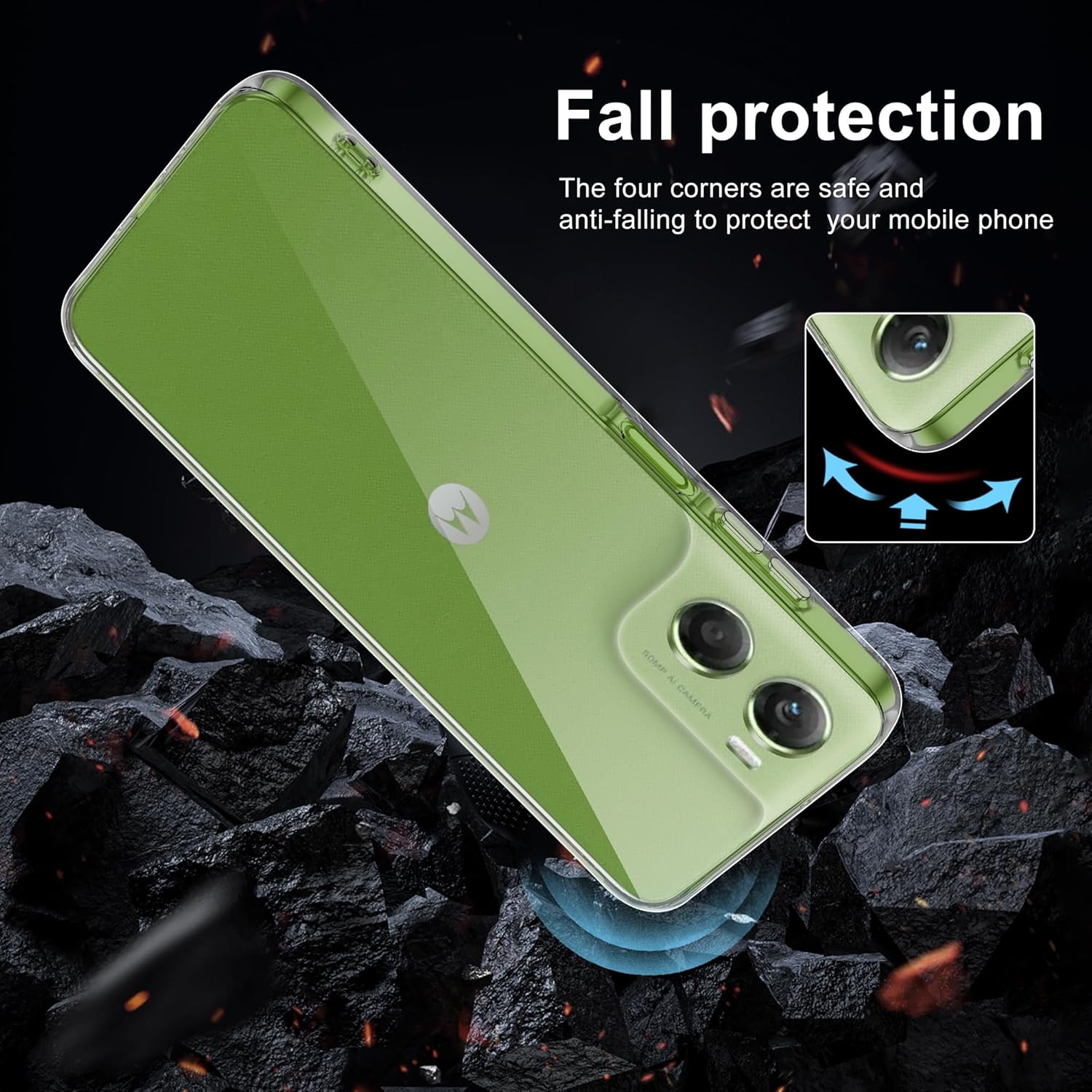 Motorola Moto G06 Clear Gel Case Cover With Glass Screen Protector
