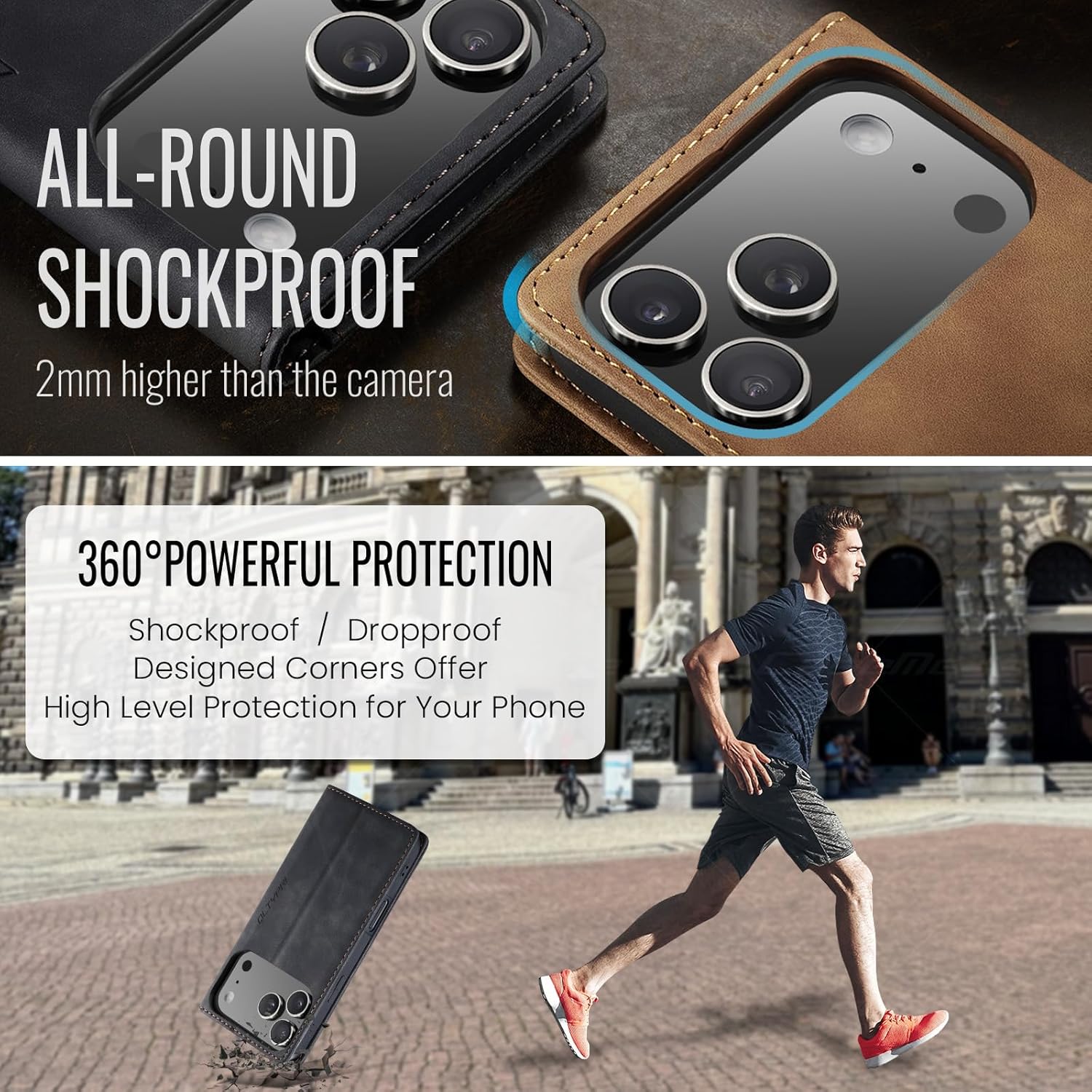 Apple iPhone 17 Pro Flip Book Case Premium Leather Wallet Stand Phone Cover