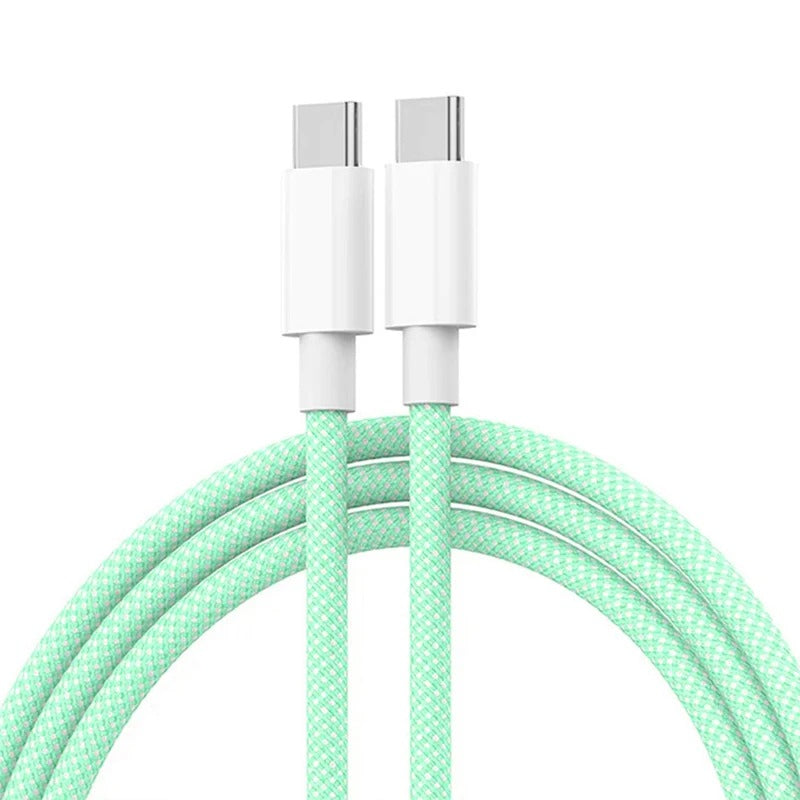 USB C to USB C Charging Fabric Braided Nylon Cable Super Fast Charge For iPhone 15