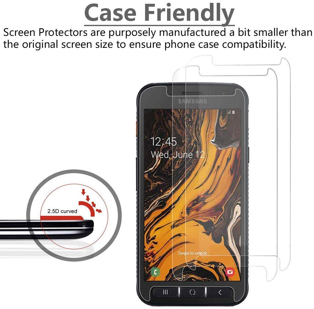 2 Pack Samsung Galaxy Xcover 4S Clear Tempered Glass Screen Protector - SmartPhoneGadgetUK