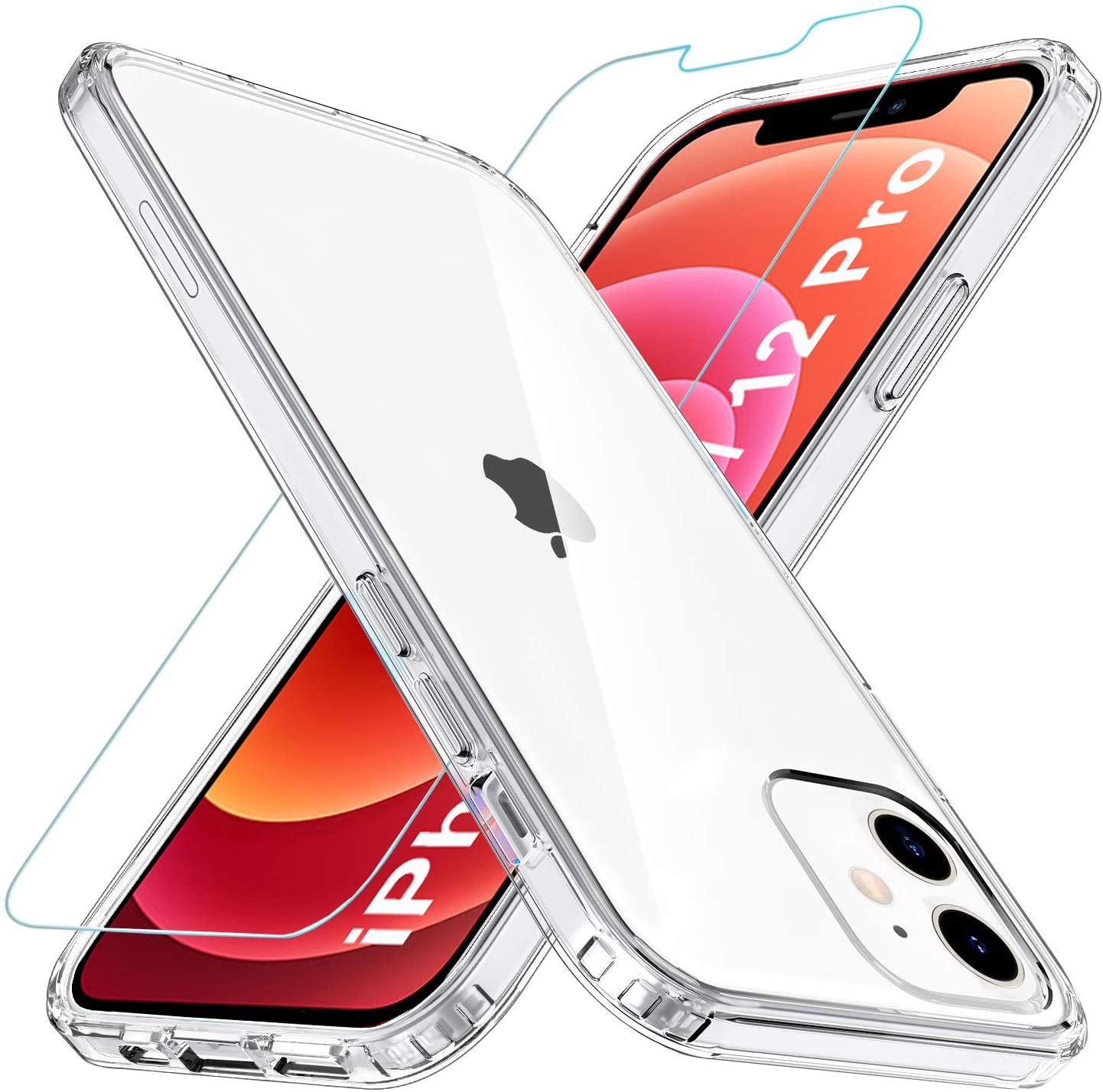 Apple iPhone 12 (6.1) Clear Gel Case With Glass Screen Protector - SmartPhoneGadgetUK