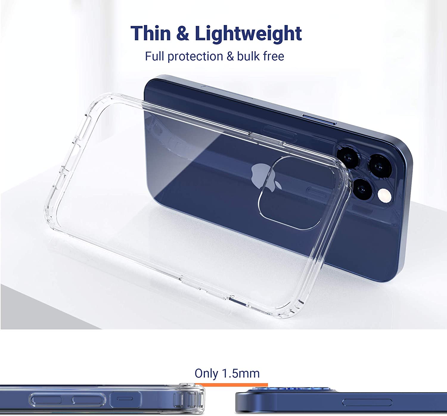 Apple iPhone 12 (6.1) Gel Case Clear Ultra Slim Silicone - SmartPhoneGadgetUK