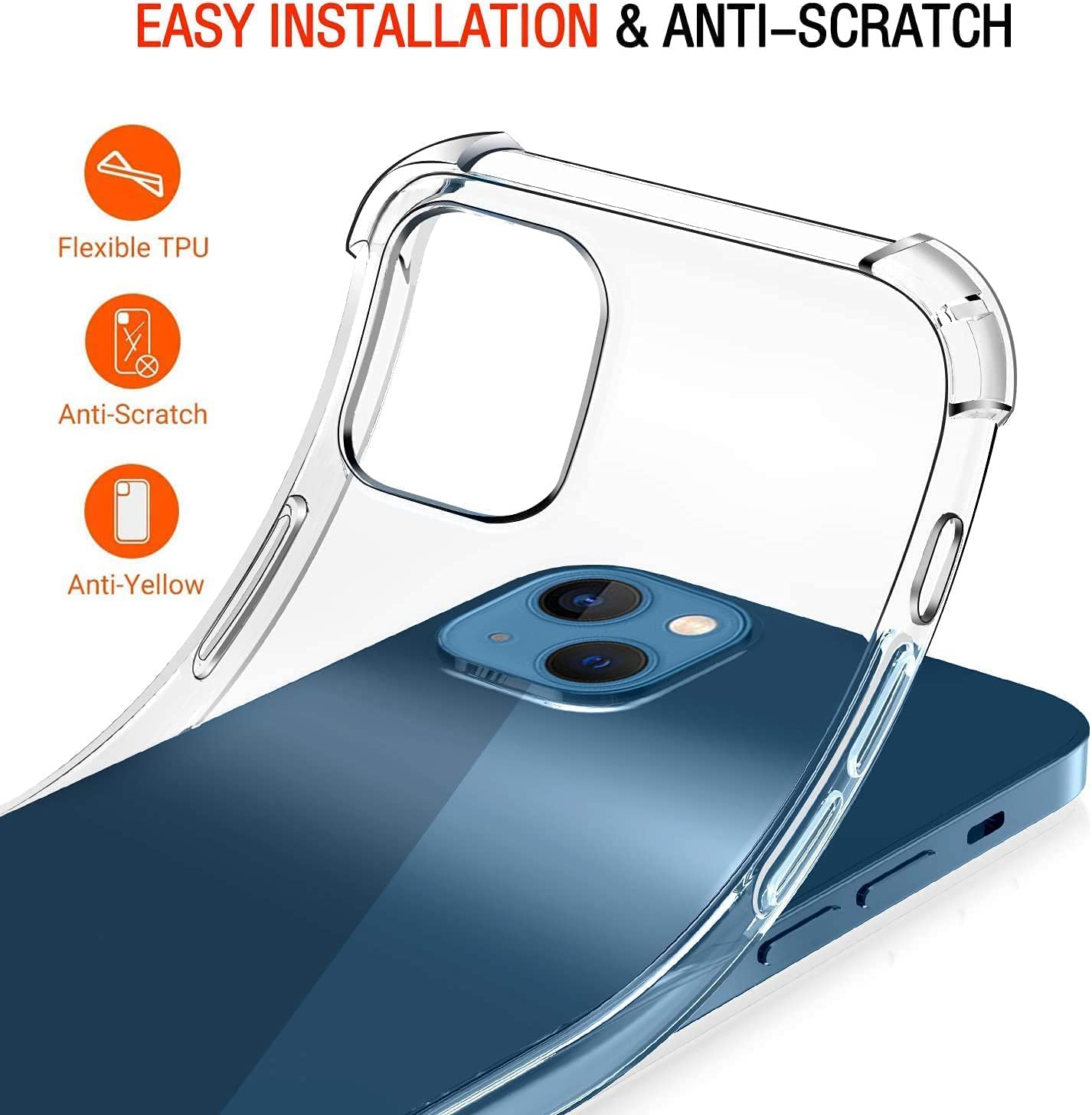 Apple iPhone 14 (6.1) Gel Case Clear Transparent Anti-Shock Absorption Bumper Ultra Thin Cover - SmartPhoneGadgetUK