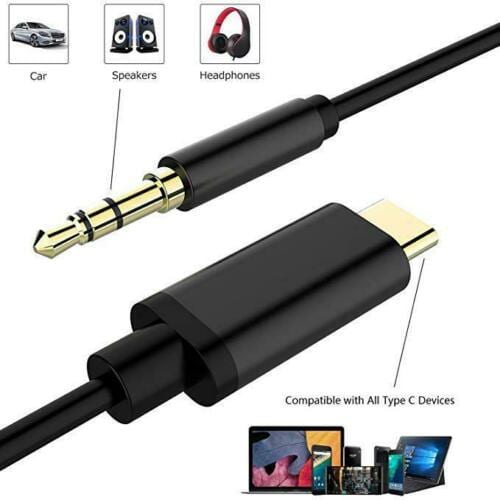 Google Pixel 6A - 1M Type C USB To 3.5mm AUX Audio Adaptor Cable - SmartPhoneGadgetUK