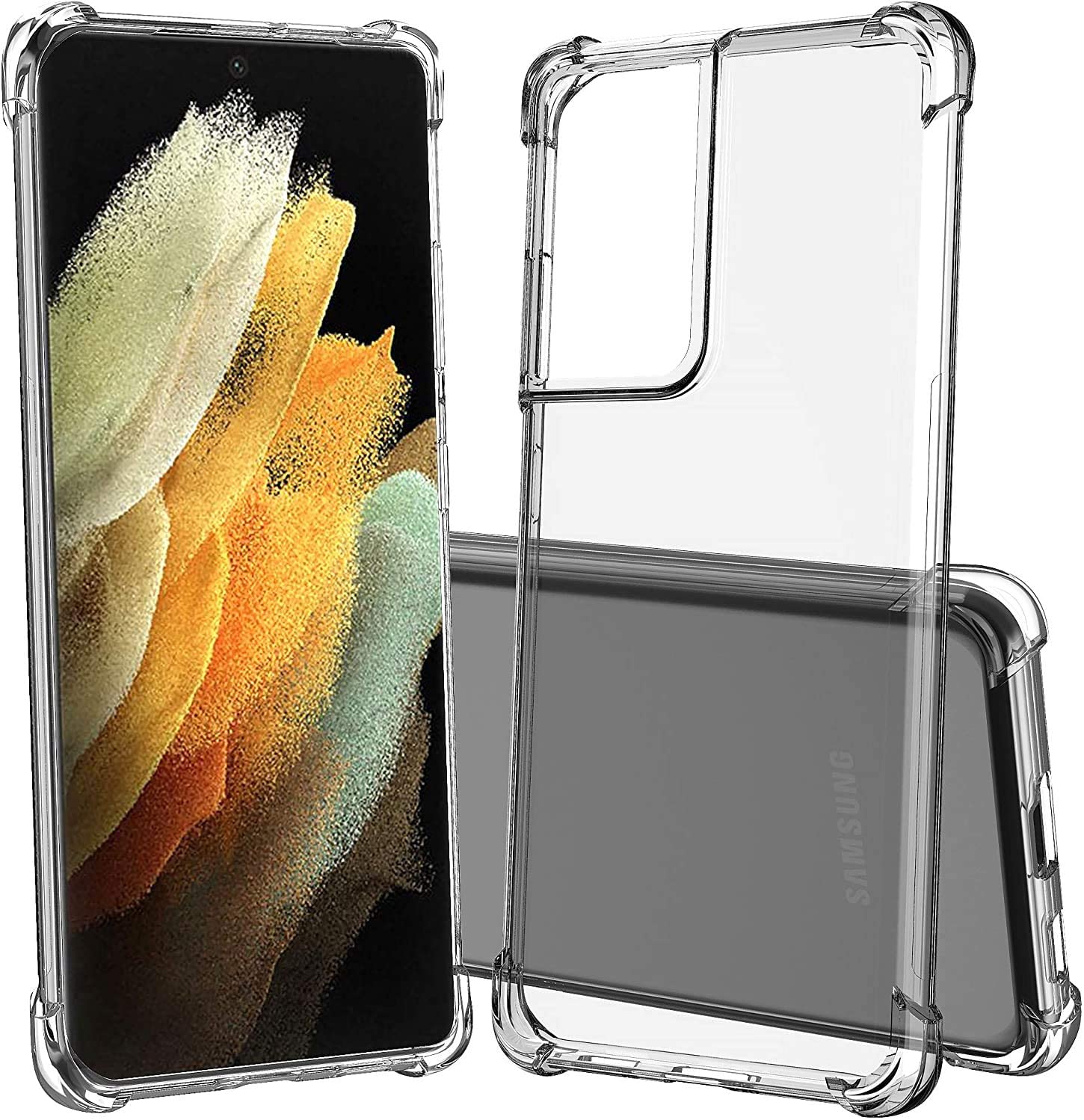 Samsung Galaxy S21 Ultra Gel Case Clear Transparent Shock Absorption Bumper Ultra Thin Cover - SmartPhoneGadgetUK