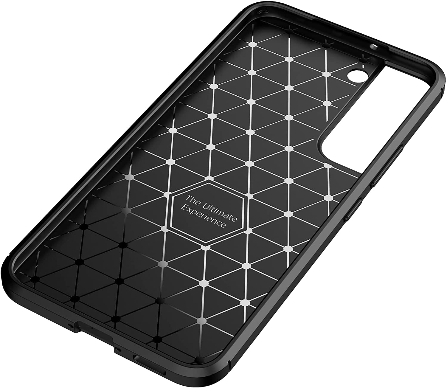 Samsung Galaxy S22+ 5G Case Carbon Fiber Thin Shockproof Bumper Drop Protection Non Slip TPU - Black - SmartPhoneGadgetUK