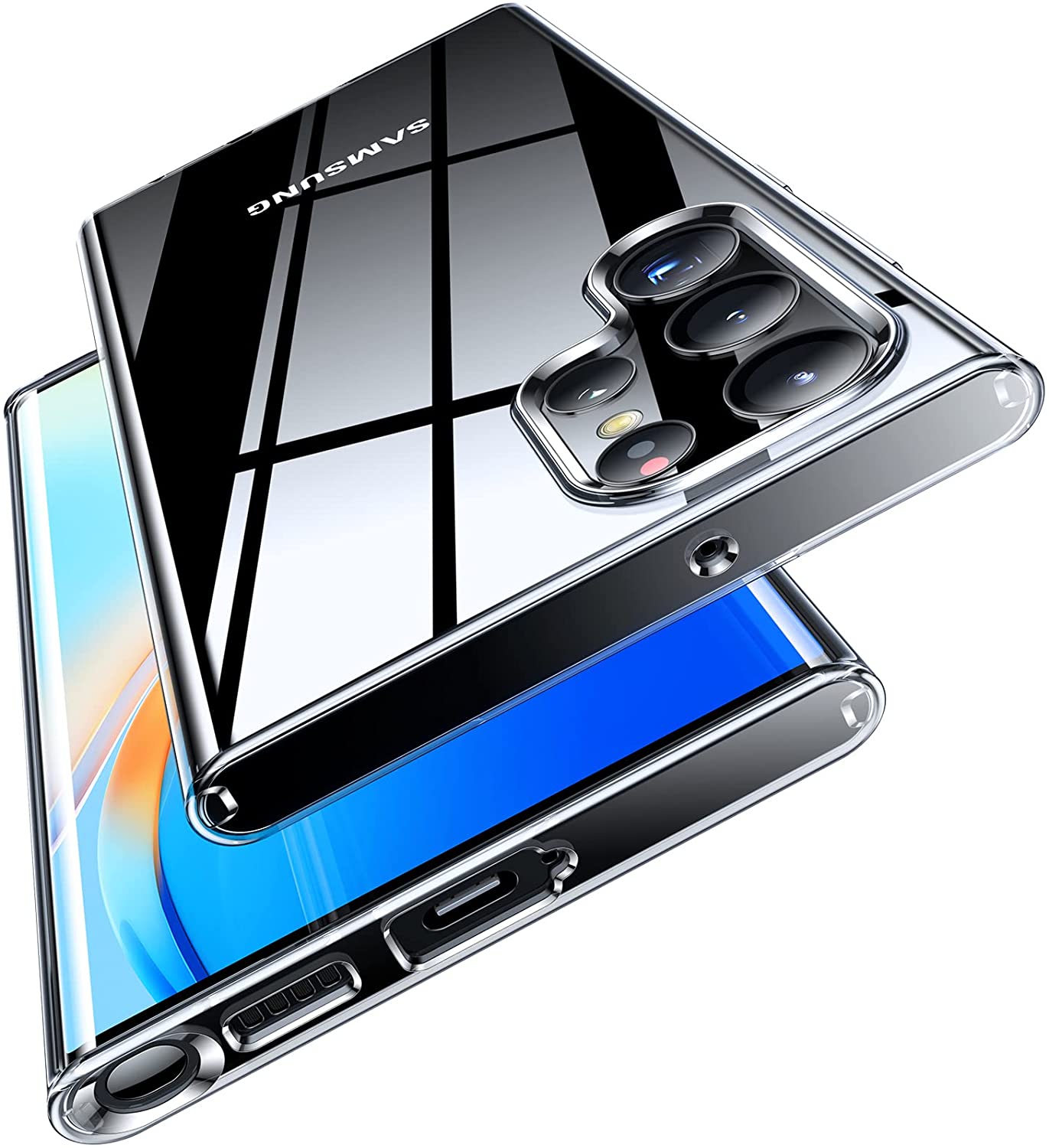 Samsung Galaxy S22 Ultra 5G Gel Case Soft Transparent TPU Clear Ultra Slim Silicone - SmartPhoneGadgetUK